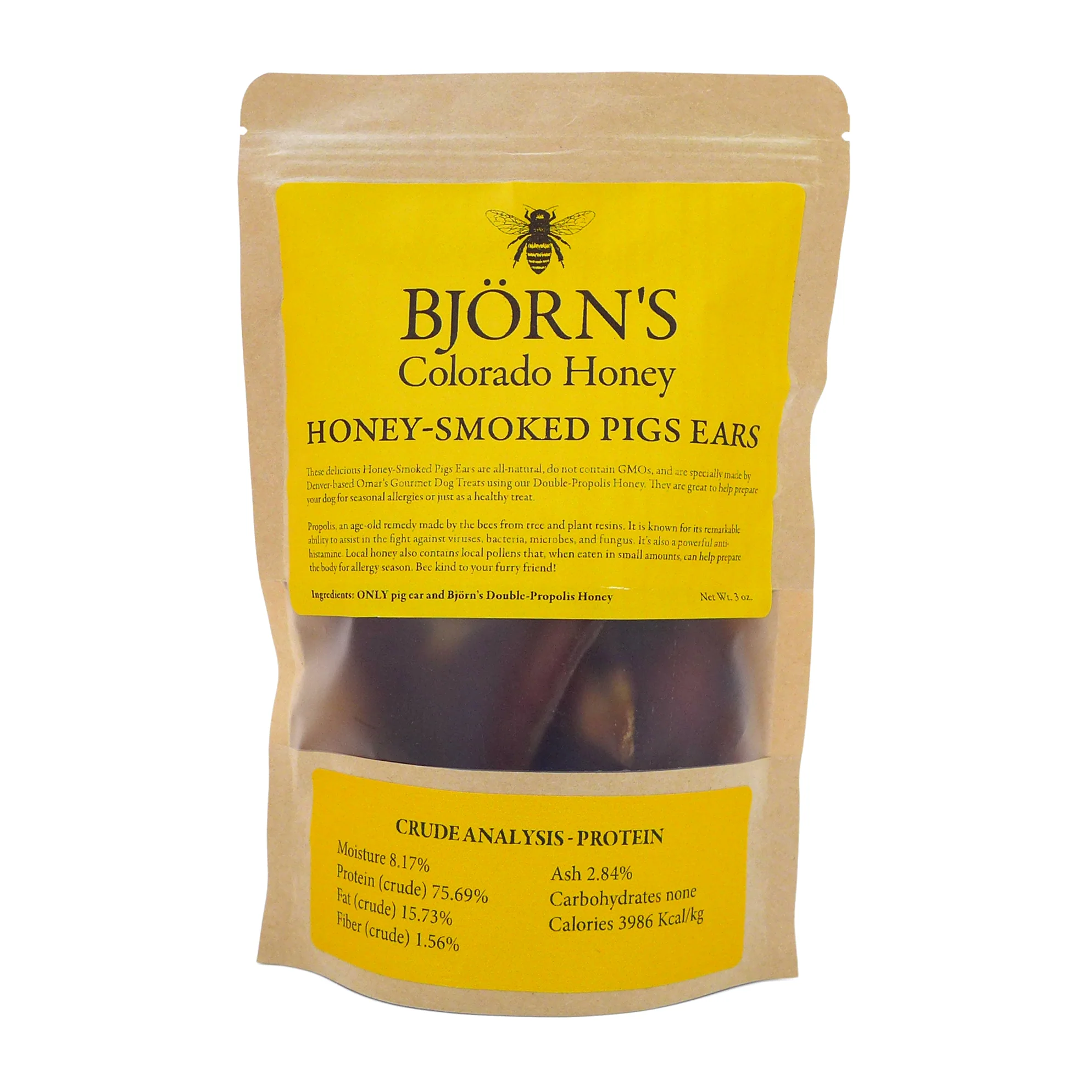Dog Treats - Honey-Smoked Pig Ears